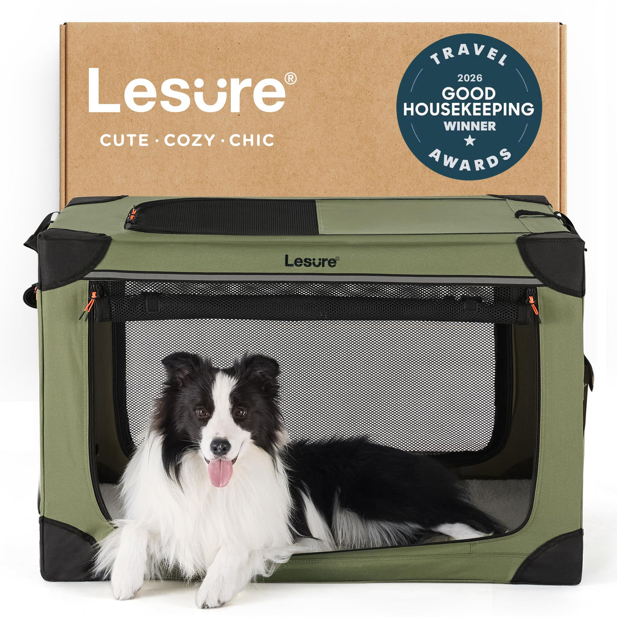 Cage pliable Lesure pour chien 36 pouces, pratique pour les voyages