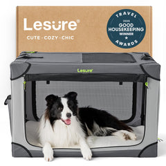 LE SURE cage pour chien douce et pliable, 36 pouces, idéal pour les voyages et déplacements.