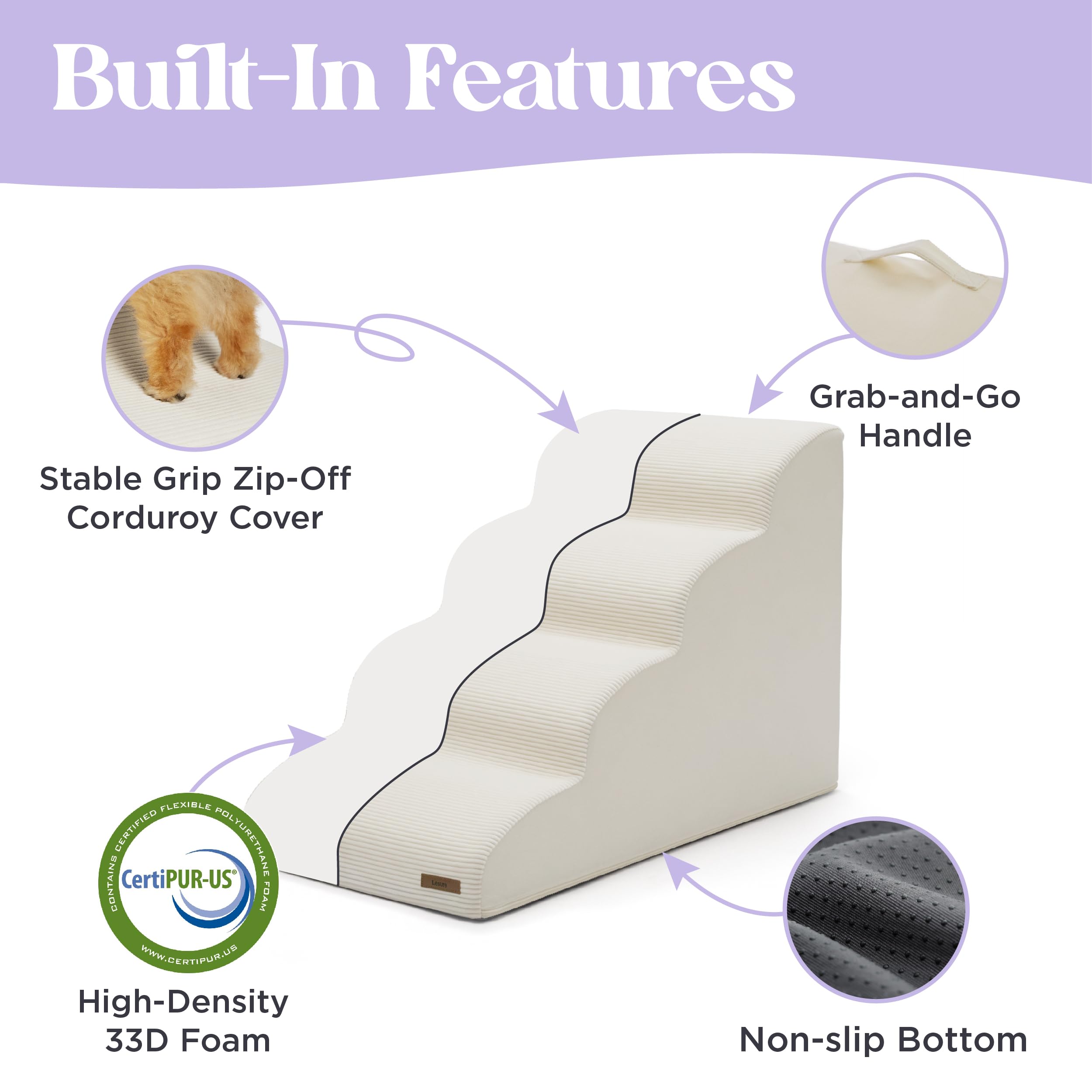 Lesure mousse certifiée CertiPUR-US pour un soutien durable