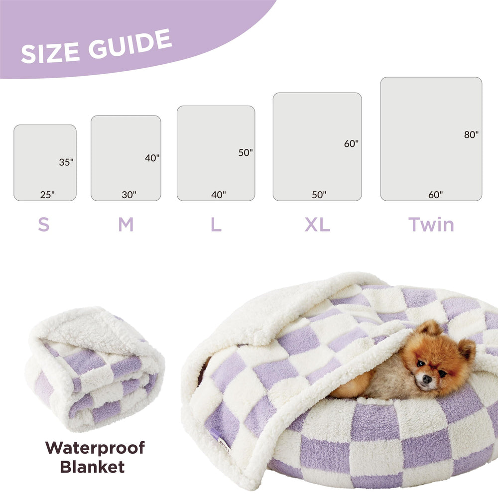 LE SURE couverture imperméable chien moyen violet texture 3d nuage ajoute style et propreté.