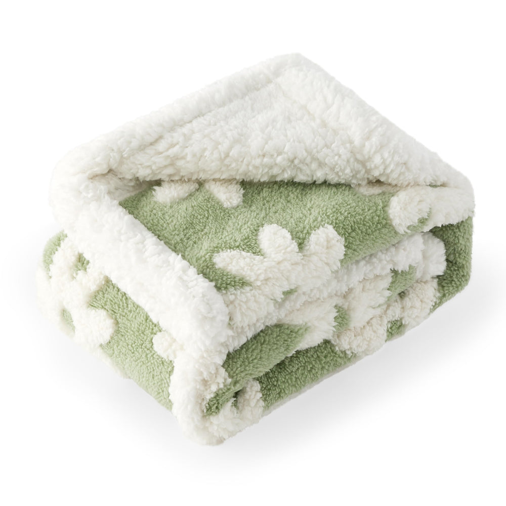 LE SURE couverture sherpa vert, douceur chaude pour les siestes cocooning.