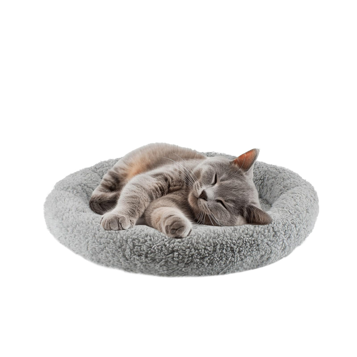LESYPET coussin chat rond doux, pour un repos confortable et sécurisant.