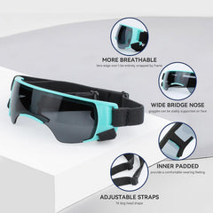Lesypet lunettes chien bleu protection contre le vent et les débris.