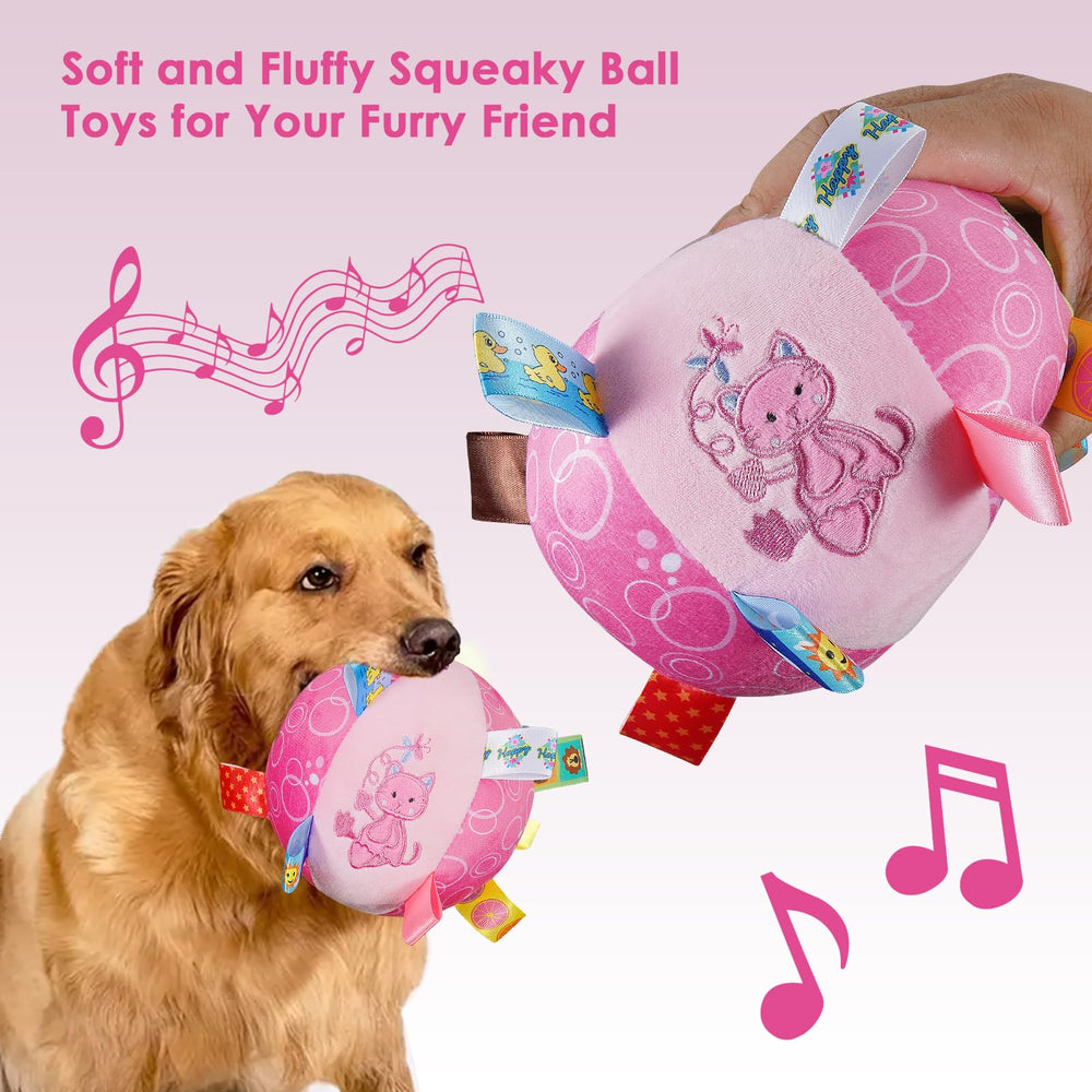Letalong balle peluche pour jeu de rapport, roule et rebondit.