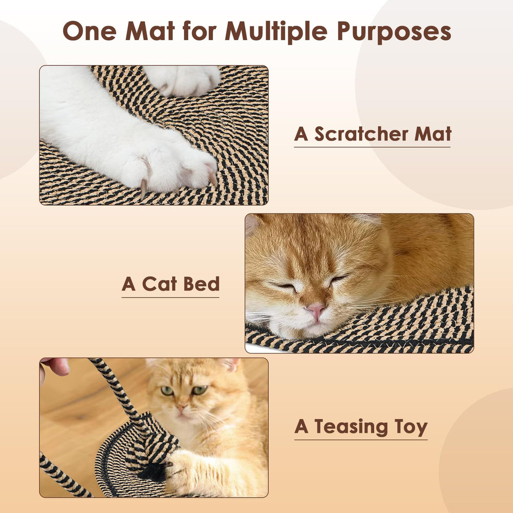 Letalong Grattoir Chat coton naturel, usage au sol polyvalent et pratique.