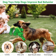 Jouet Letsmeet chien alligator peluche robuste, durable pour les jeux de mastication.
