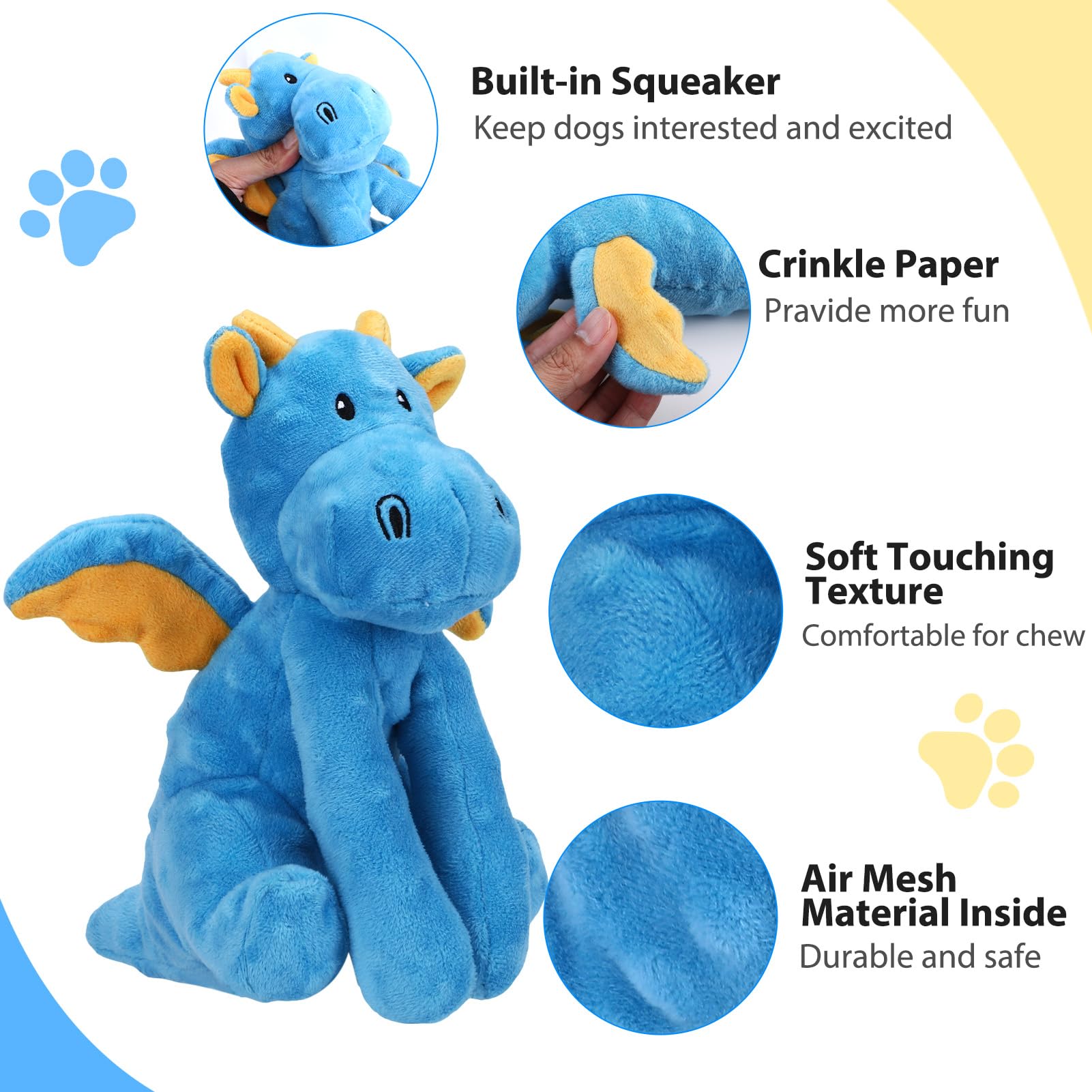 Jouet Letsmeet peluche sifflet et papier-crissant pour divertissement durable.