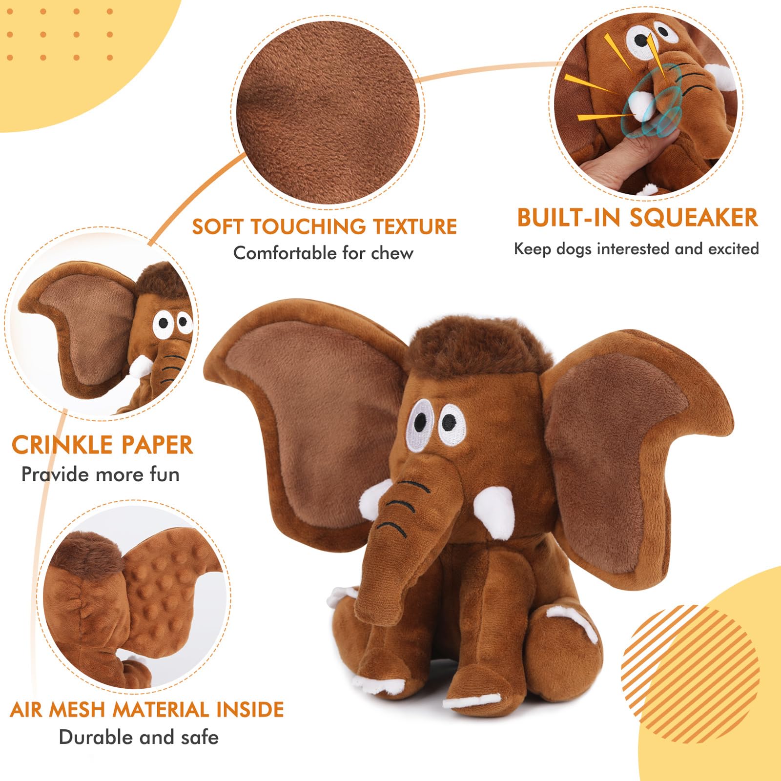 Peluche Letsmeet durable pour la mastication des chiens actifs.
