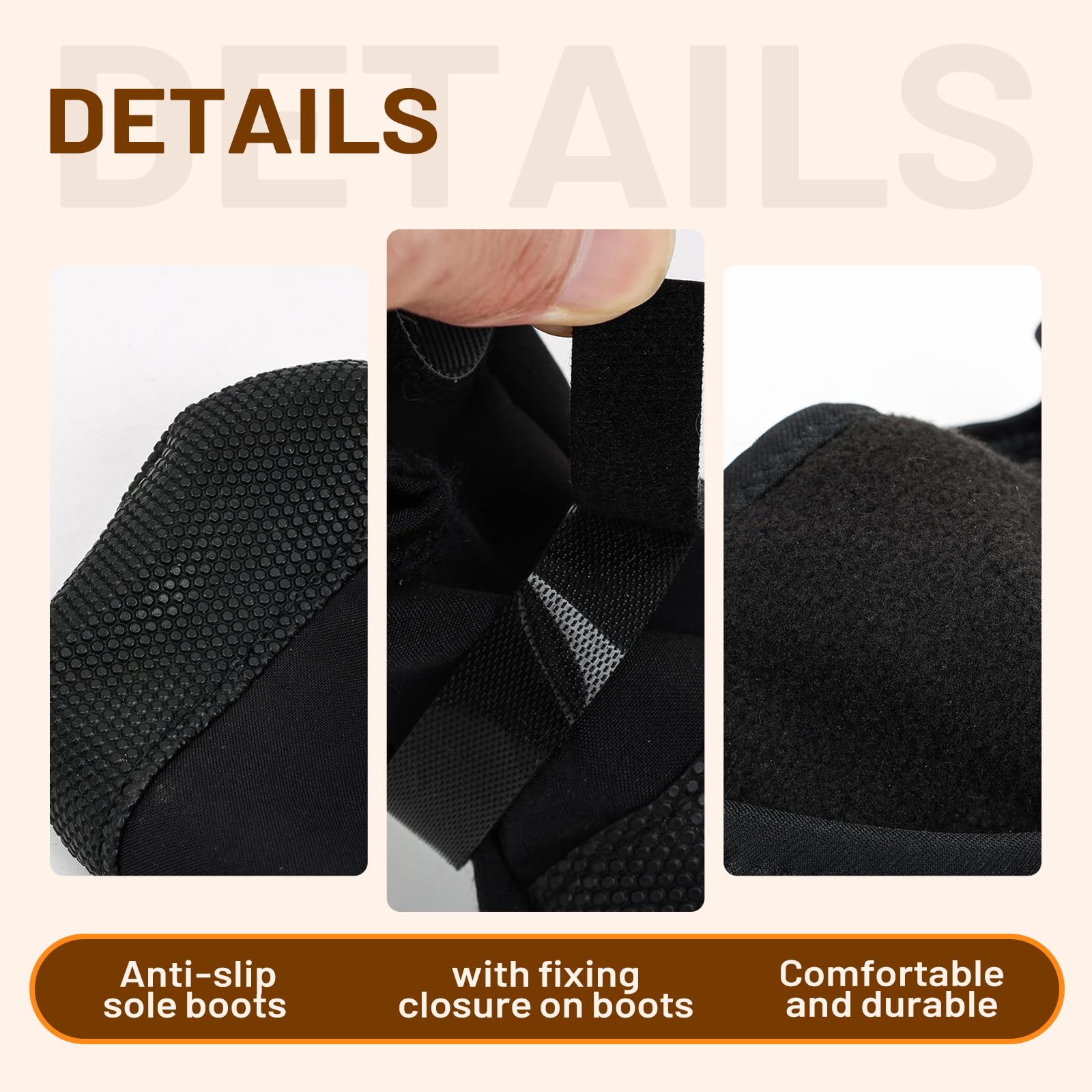 LETSQK attache-auto-adhesive-patte-chien: fermeture facile et ajustement sûr.