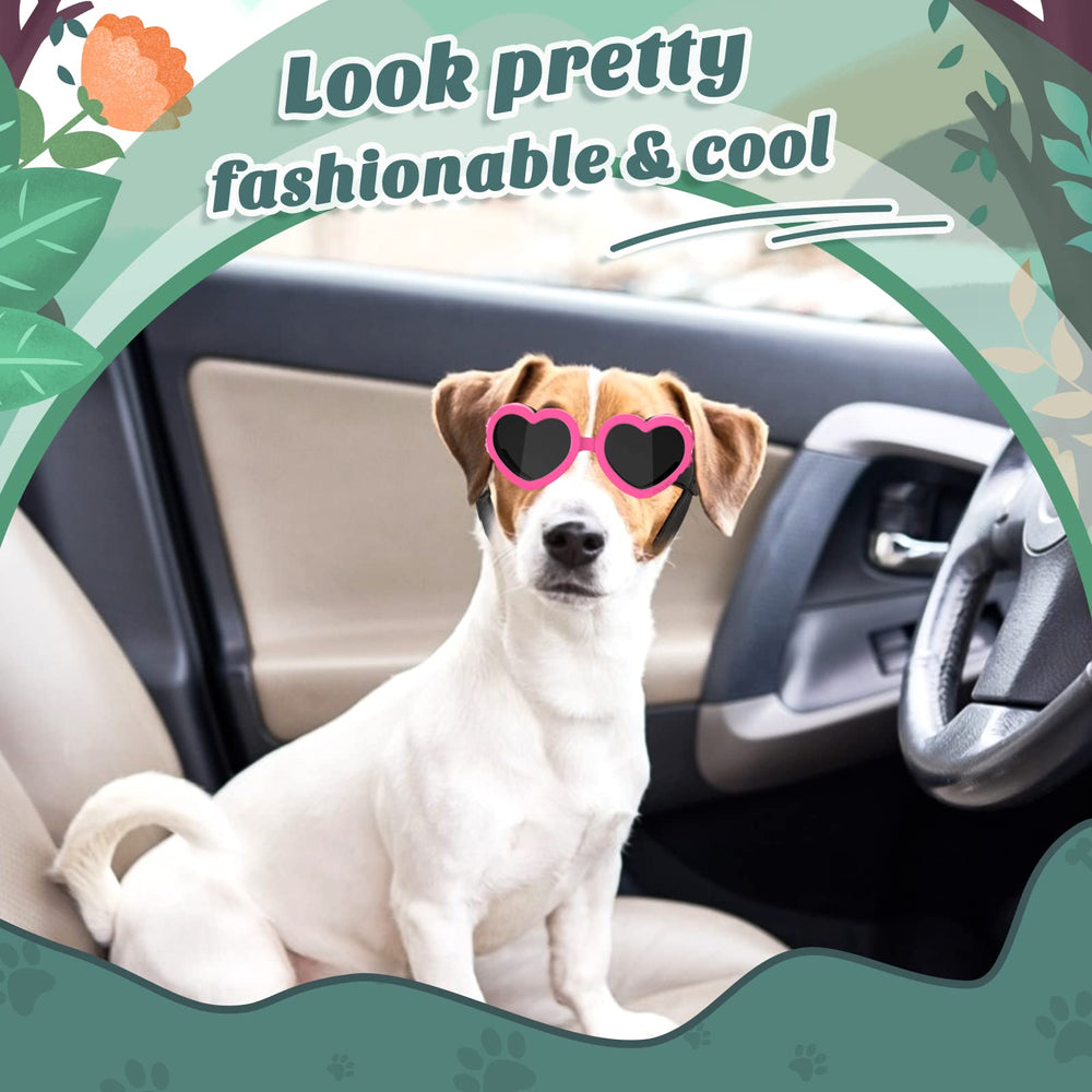 Lewondr lunettes chien cœur rose, look chic et adorable.