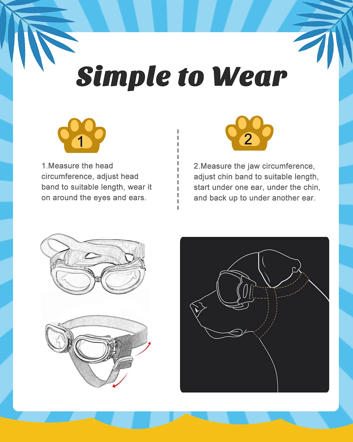 Lewondr lunettes chien petit: utilisées lors d’événements et séances photo