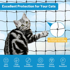 Lewondr Réseau Balcon Chat: sécurité renforcée tout en vue claire.