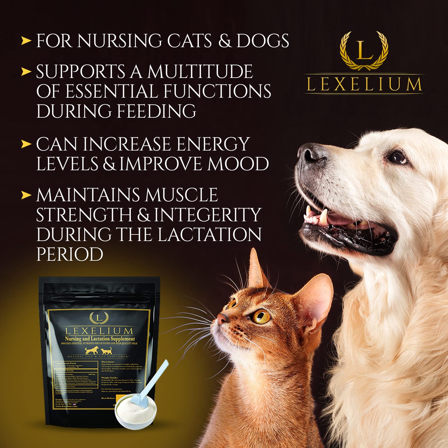 Lexelium developing musculaire chiot chaton poudre : stimule le développement musculaire des jeunes.