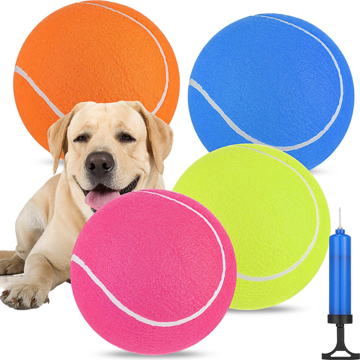 Balle Leyndo géante bleue pour chien, stimule l'activité physique et mentale.