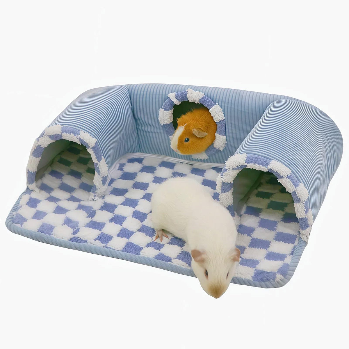 Lfokd cachette-tunnel bleu pour cochon d'Inde, refuge sûr et confortable.