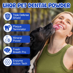 LHQR poudre dentaire chien, action pro-biofilm pour nettoyage en douceur.