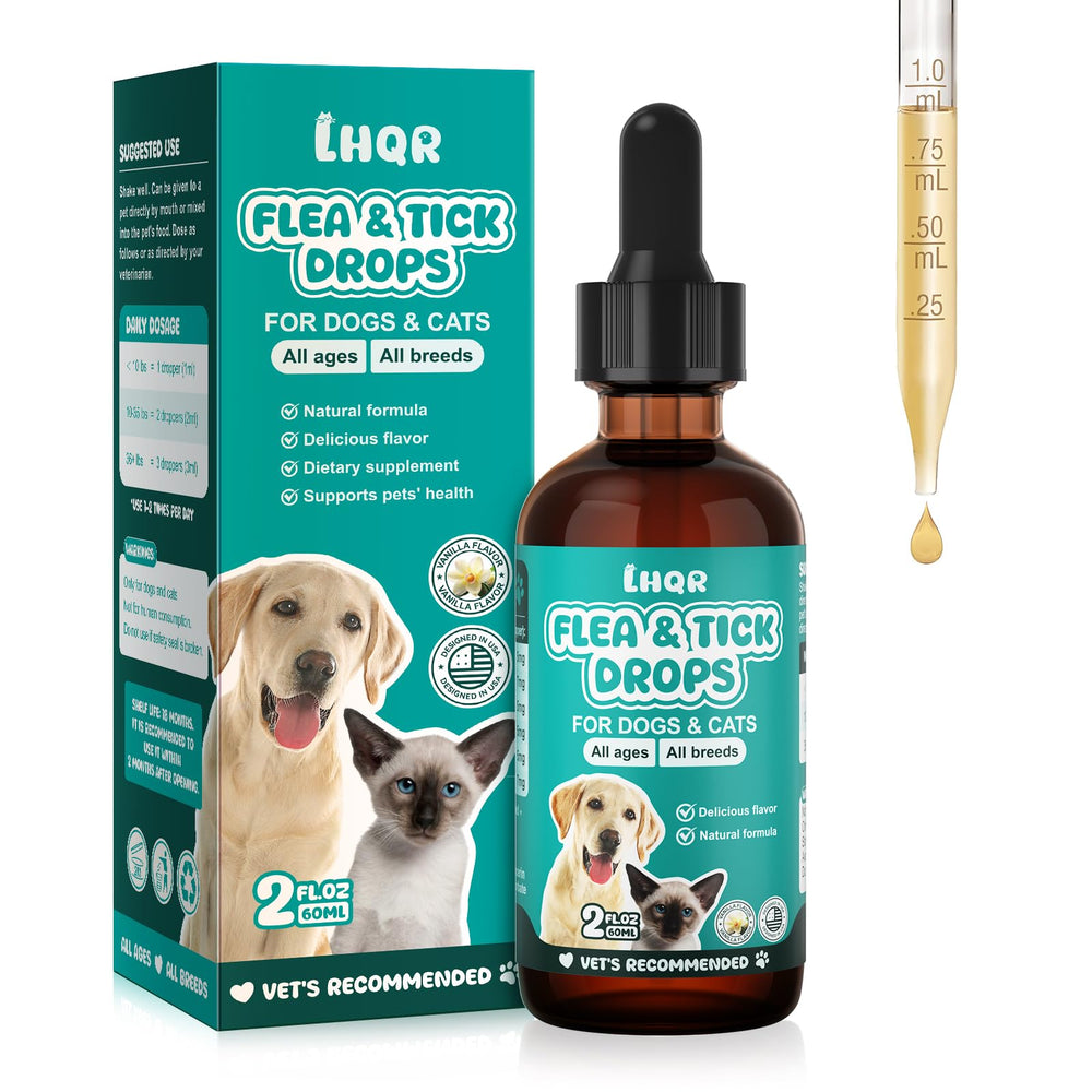 LHQR soutient puces et tiques, bouteille vanille, 60ml, démonstration produit