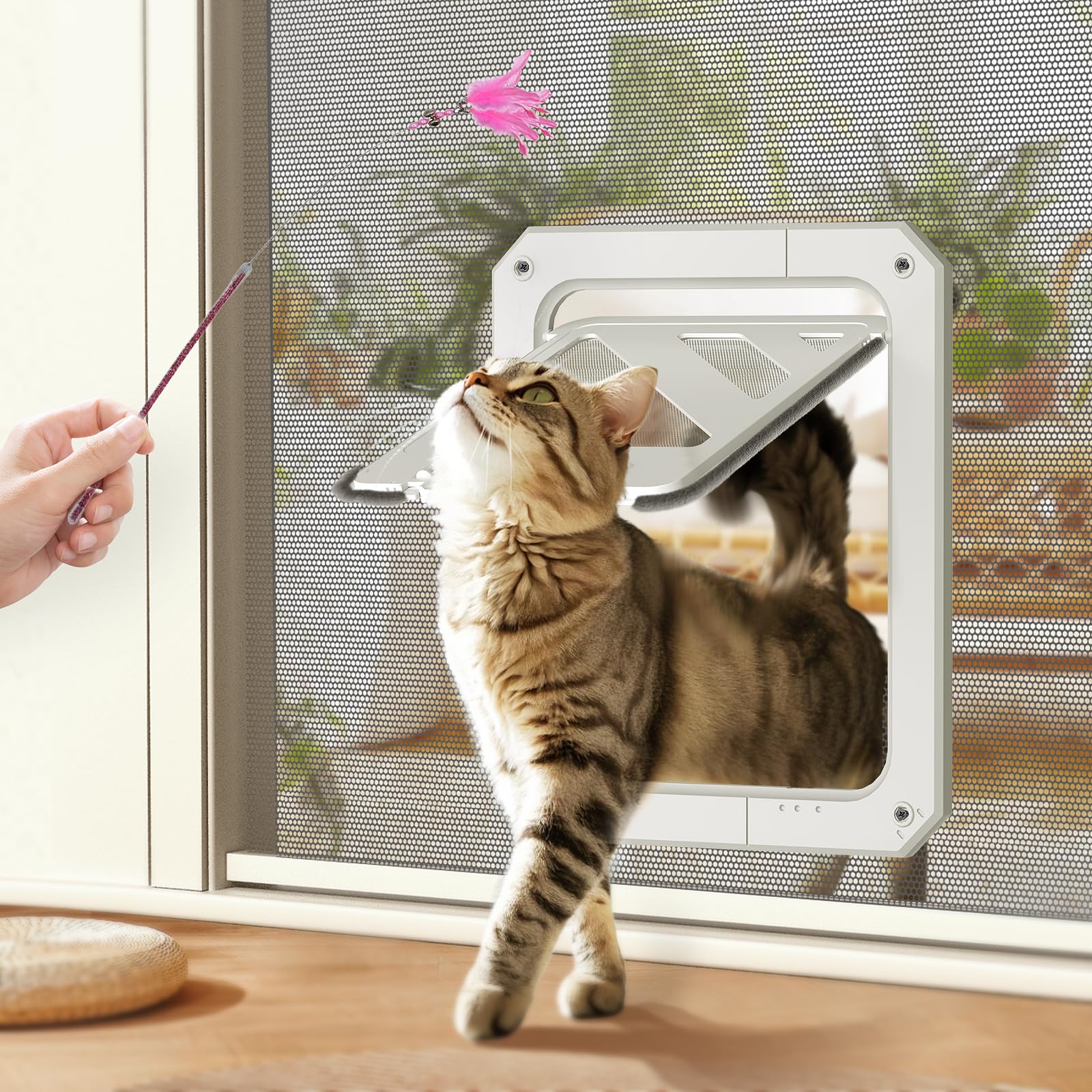 Porte chat LIBBEPET pour moustiquaire, accès facile pour l’animal.