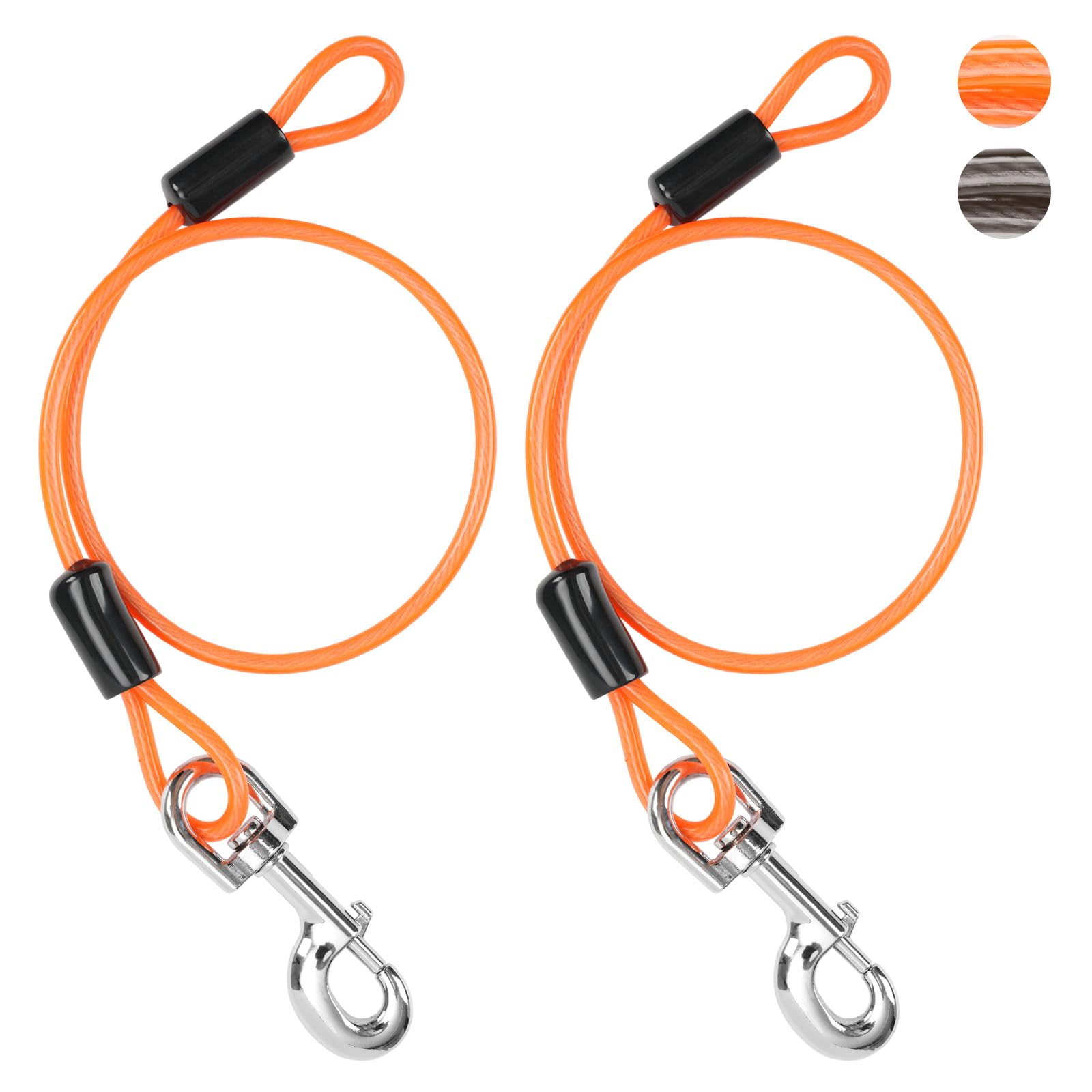 Libbipaw extendeur-laisse-cable-metal-24pouces, extension sûre pour chiens actifs.