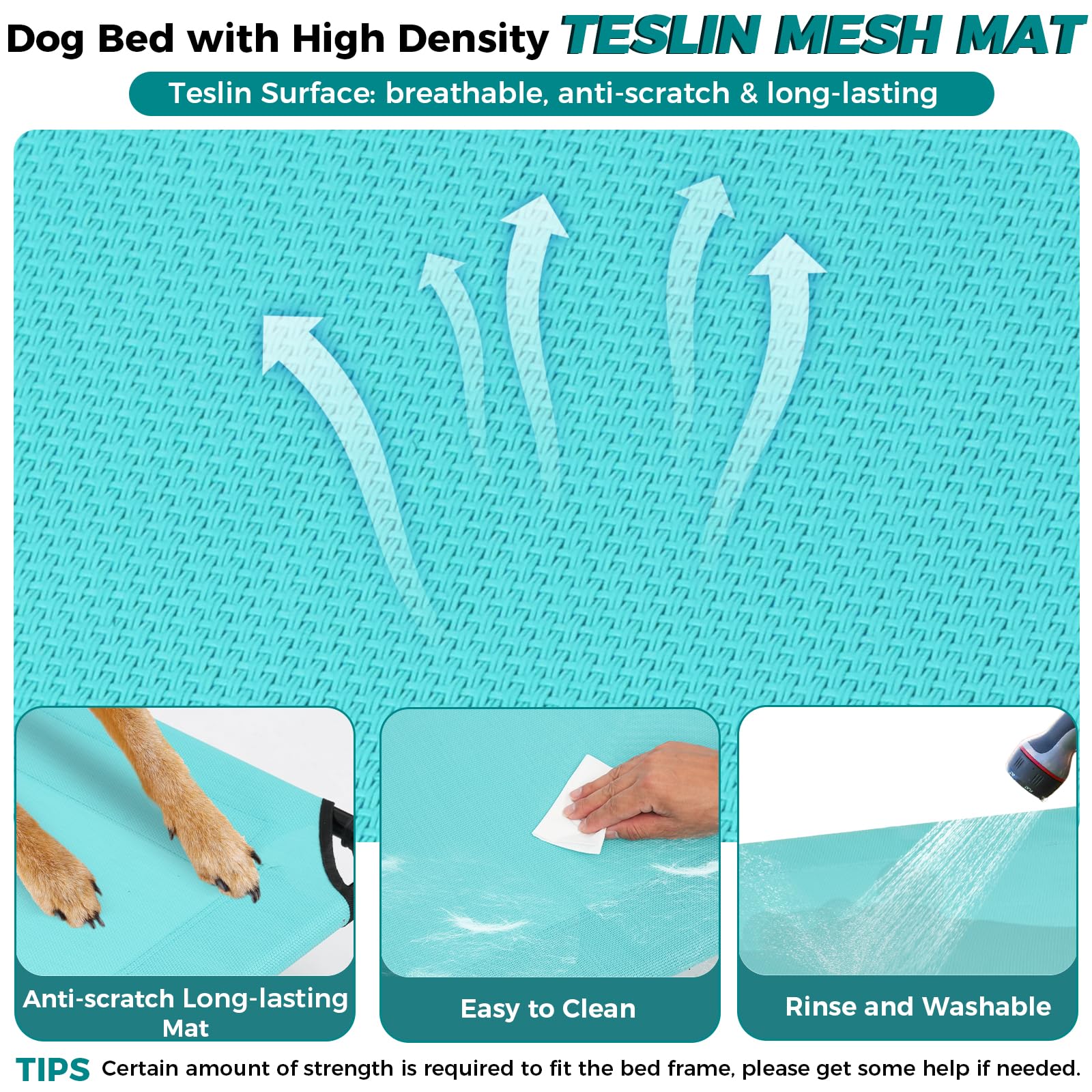 Libbipaw tapis teslin bleu: résistant et rapide à sécher pour pattes boueuses.