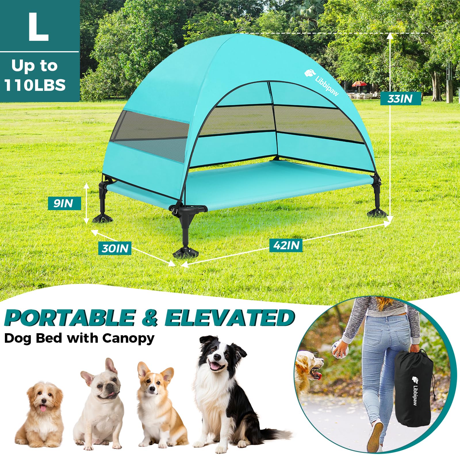 Libbipaw usage exterieur bleu: idéal pour sorties et aventures en plein air.