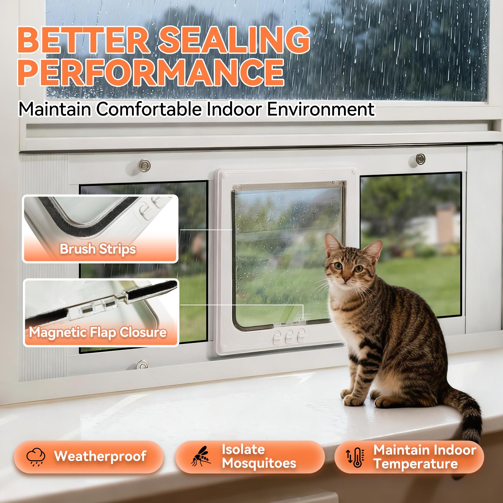 Porte-chat LIBBEPET ajustable 31-36 pouces pour fenêtres, installation sur mesure.