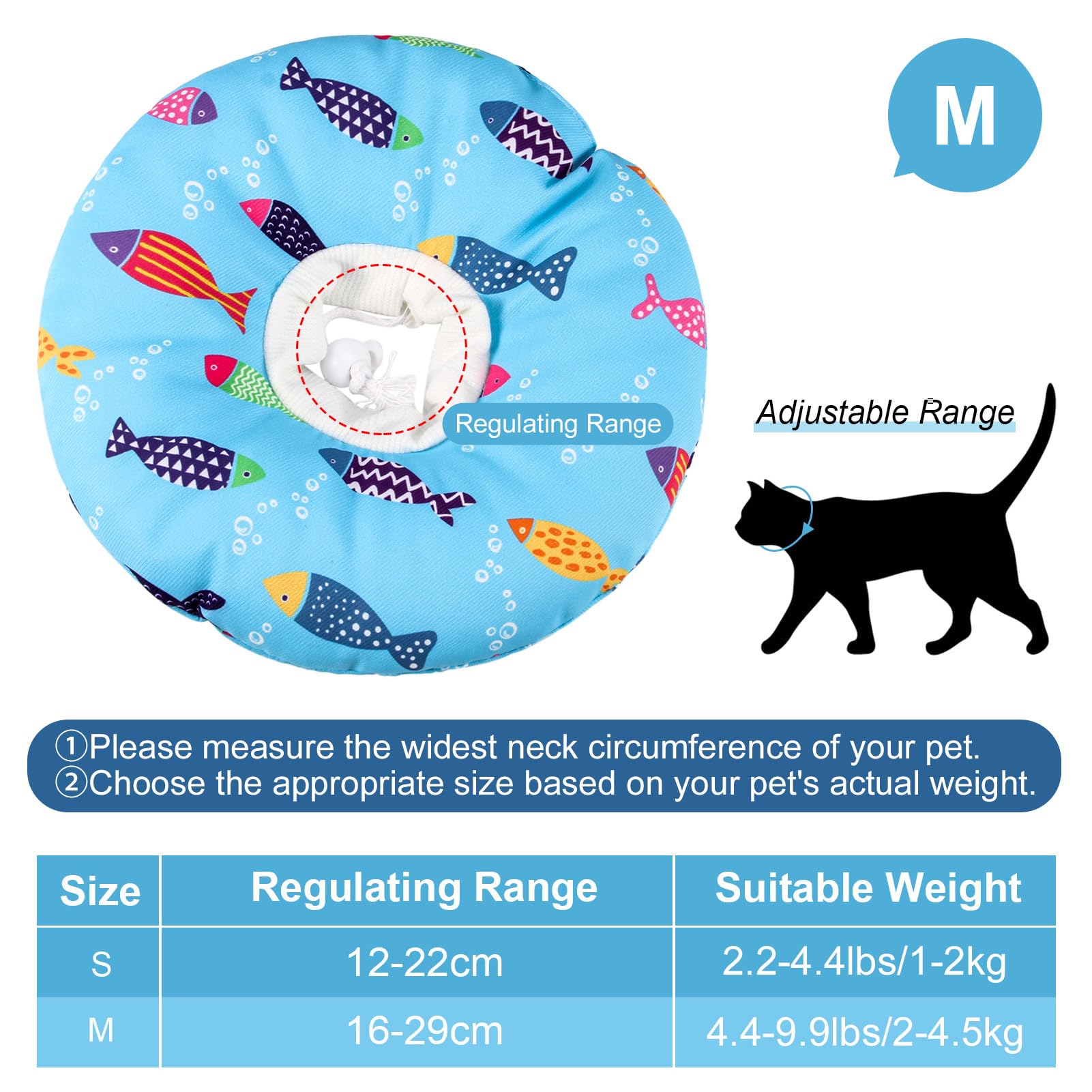 Libfrnt collier-cone chat ajustable, serrage facile pour ajustement parfait.