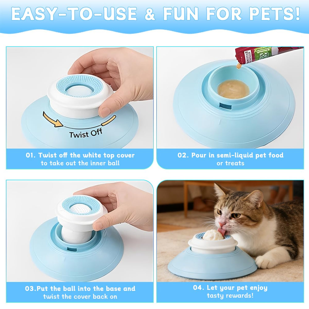 Lick Sphere compatible chiens et chats, enrichit les repas quotidiens.