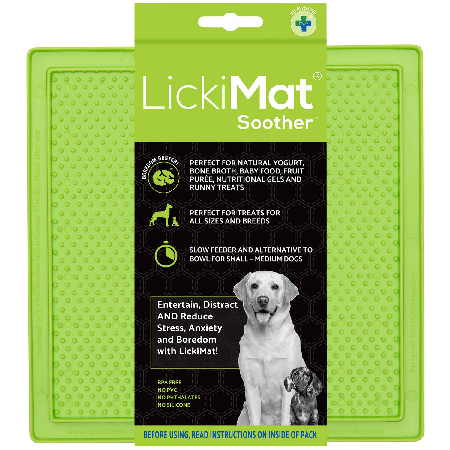 LickiMat Classic apaisante pour chiens, calme l’anxiété lors de visites et orages.
