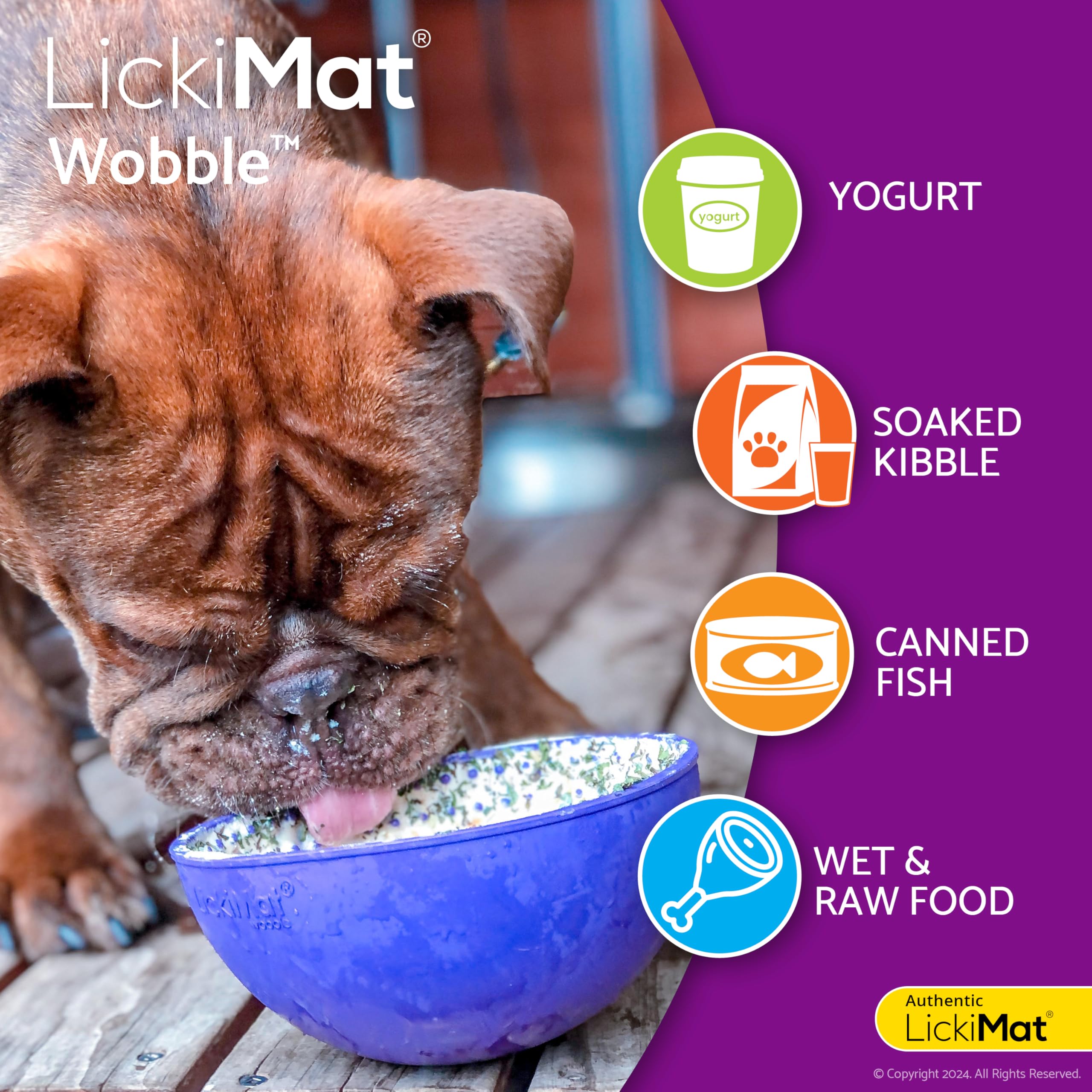 LickiMat Wobble – alternative lente au bol, favorise une prise plus posée.