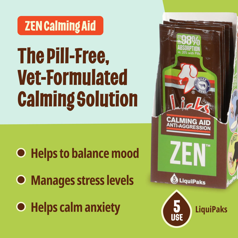 Licks Pill Free Zen Dog, saveur boeuf braisé attire le chien, expérience gustative