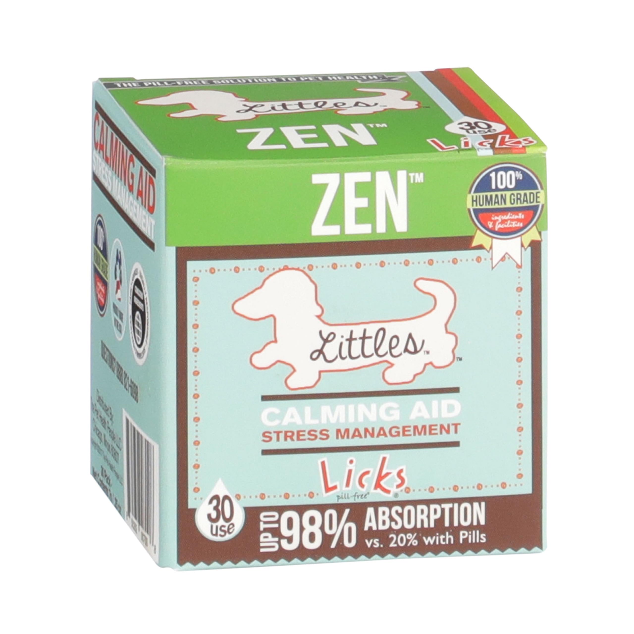 Licks Zen gel sachet pour petit chien, aide le calme.