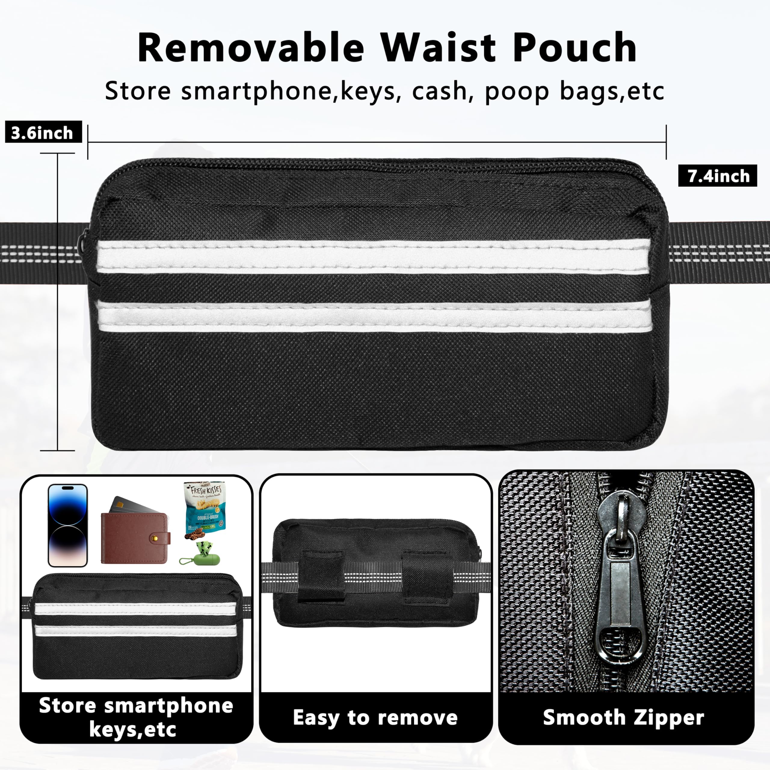 LIEVUIKEN ceinture taille ajustable réfléchissante pour sécurité nocturne