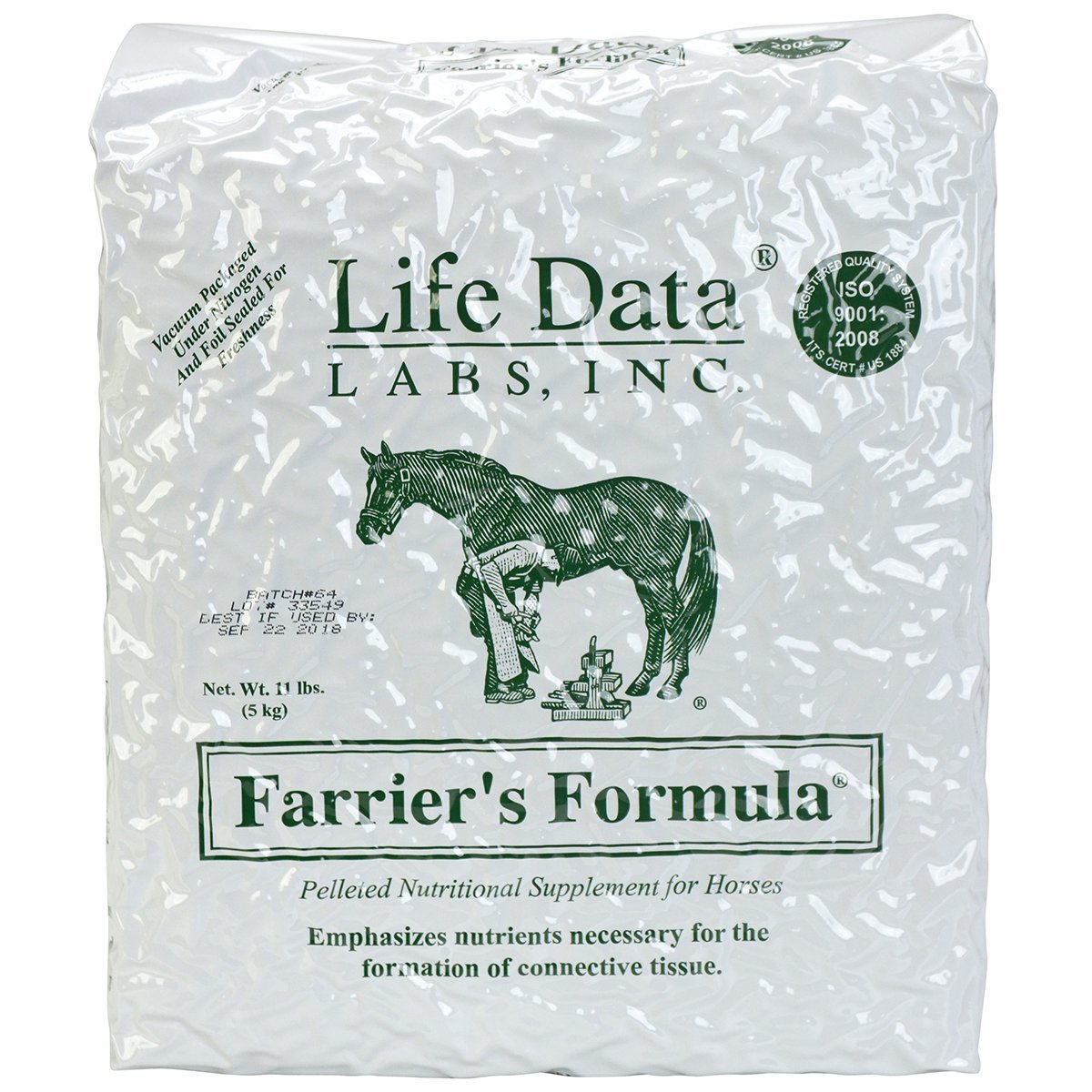 Life Data LABS Farriers Formula – sachet remplissage 11 livres favorise croissance des sabots et pelage