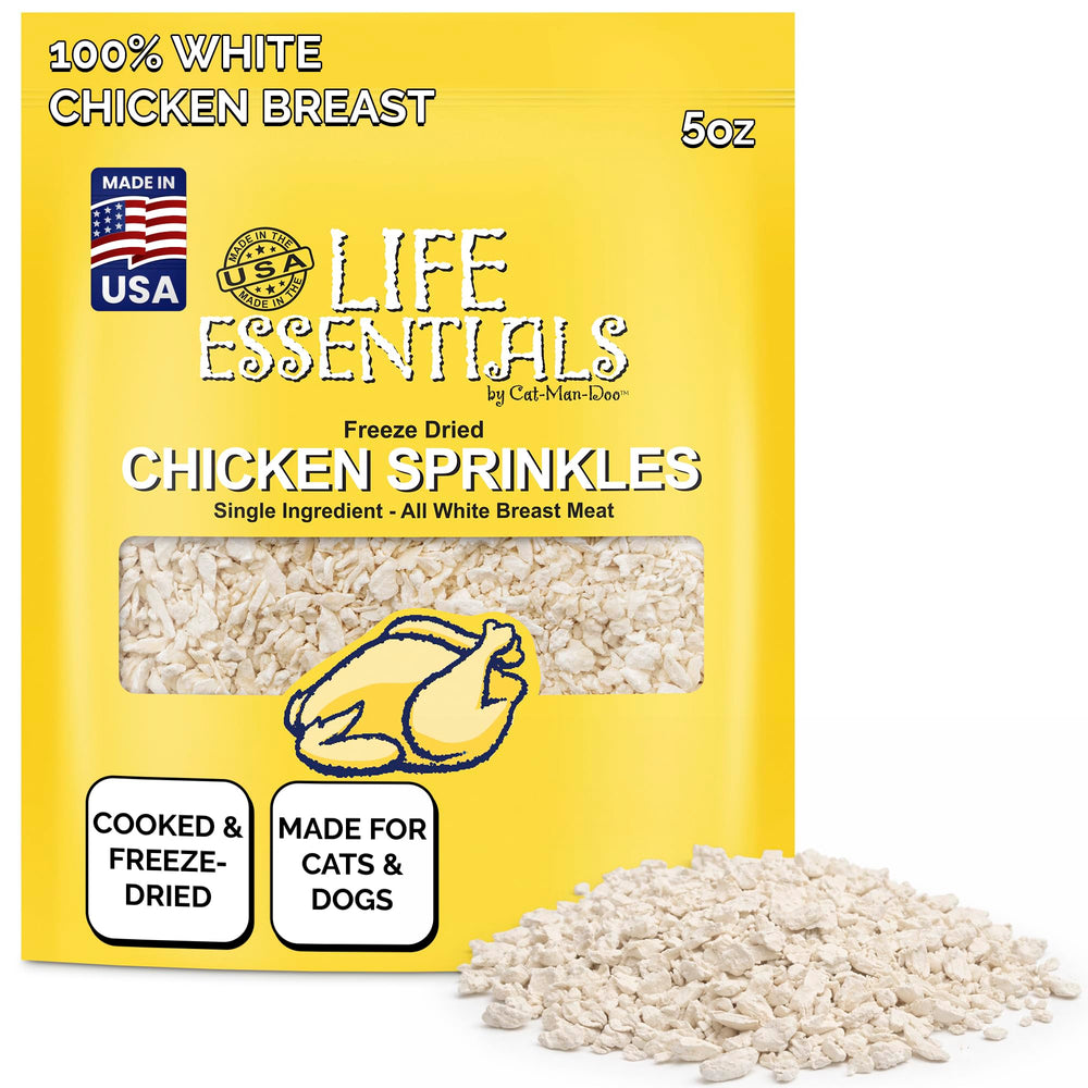 Life Essentials Cat-Man-Doo : emballage poulet lyophilisé, idéal pour l'entraînement.