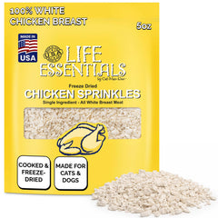 Life Essentials Cat-Man-Doo : emballage poulet lyophilisé, idéal pour l'entraînement.