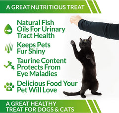 Friandise saine pour chats et chatons à base de bonito Life Essentials.