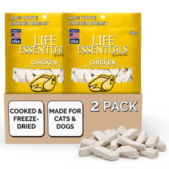 Life Essentials Cat-Man-Doo bouchées lyophilisées au poulet pour entraînement.
