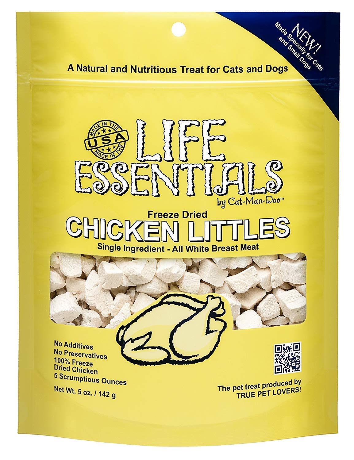 Life Essentials Chicken Littles, snacks d'entraînement légers et protéinés pour chats et petits chiens.