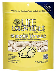 Life Essentials Chicken Littles, snacks d'entraînement légers et protéinés pour chats et petits chiens.