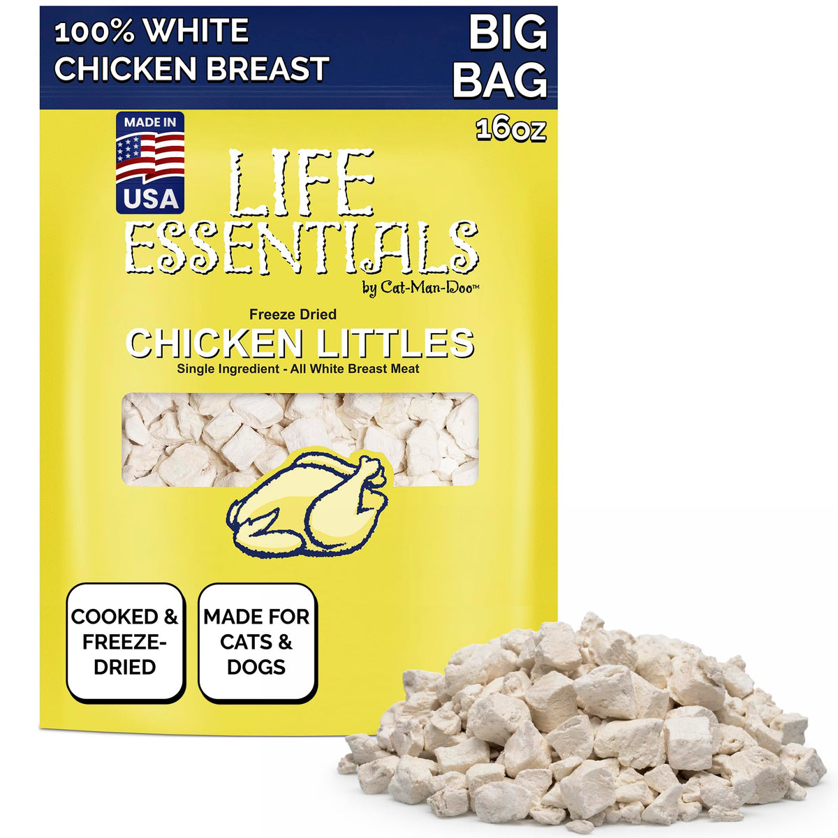 Life Essentials emballage poulet lyophilise, solution pratique pour stocker vos collations.