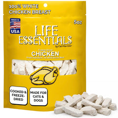 Life Essentials par Cat-Man-Doo – friandise lyophilisée au poulet pour chien, récompense protéinée et savoureuse.