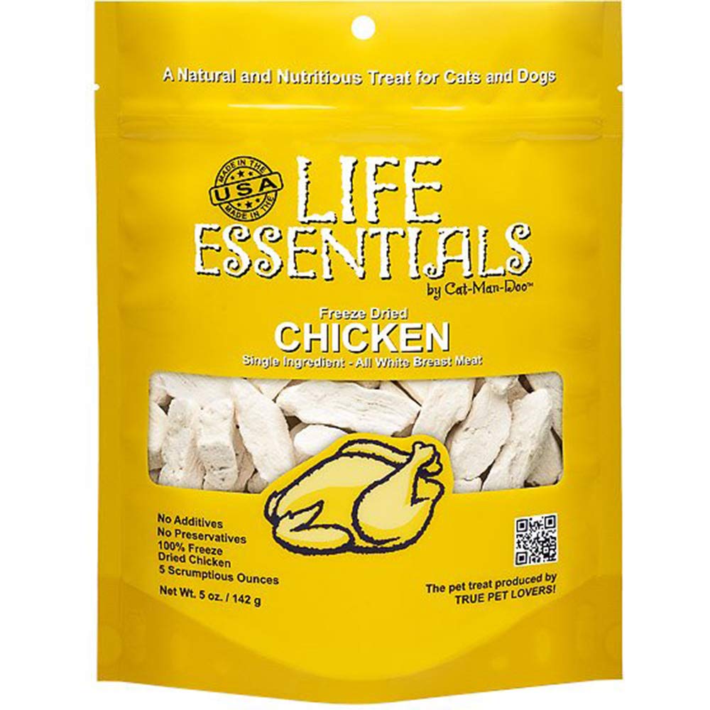 Life Essentials par Cat-Man-Doo – friandises sans céréales, faciles à digérer pour chiens et chats.