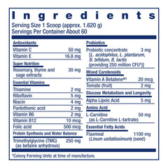 Life Extension Dog Mix: ingrédients clés, vitamines et probiotiques.