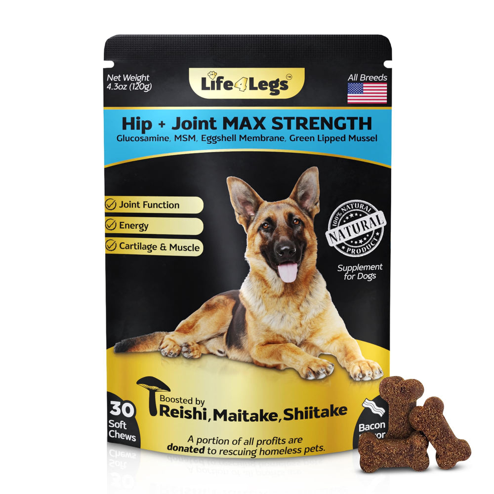 Life4Legs Premium: complément hanches et articulations pour chien, soutien mobilité.