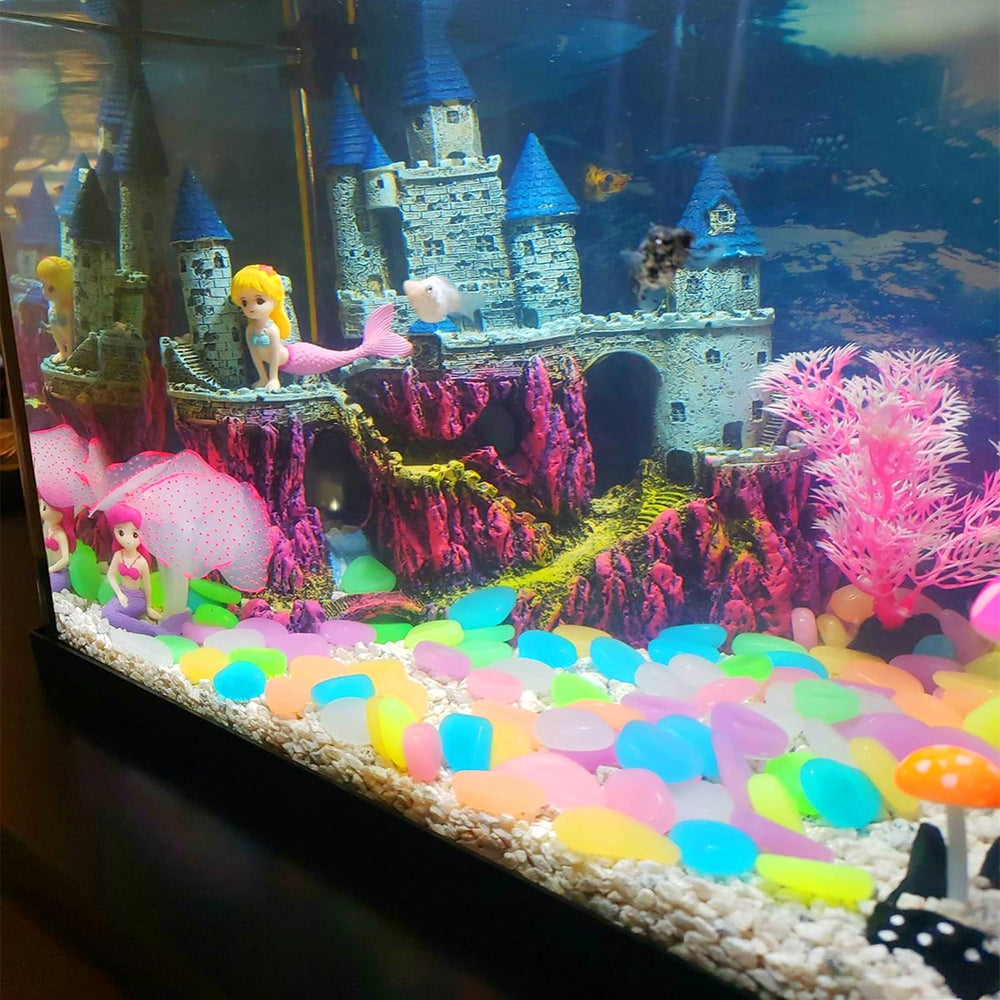 Galets lifebestone luminescents pour bassin, apportant un effet apaisant la nuit.