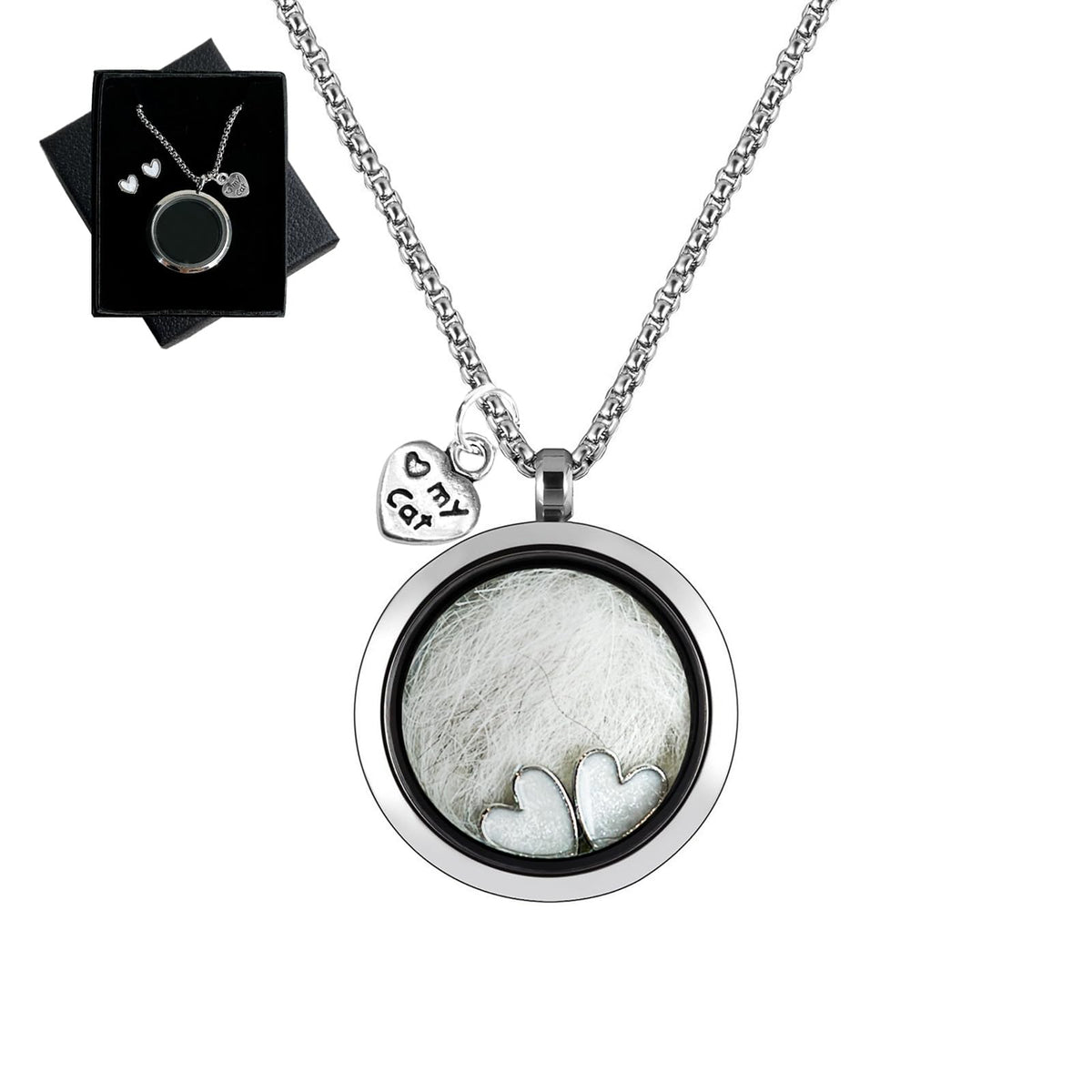 Collier mémoire Lifelisa avec urne verre-cercle pour garder les cendres près du cœur.