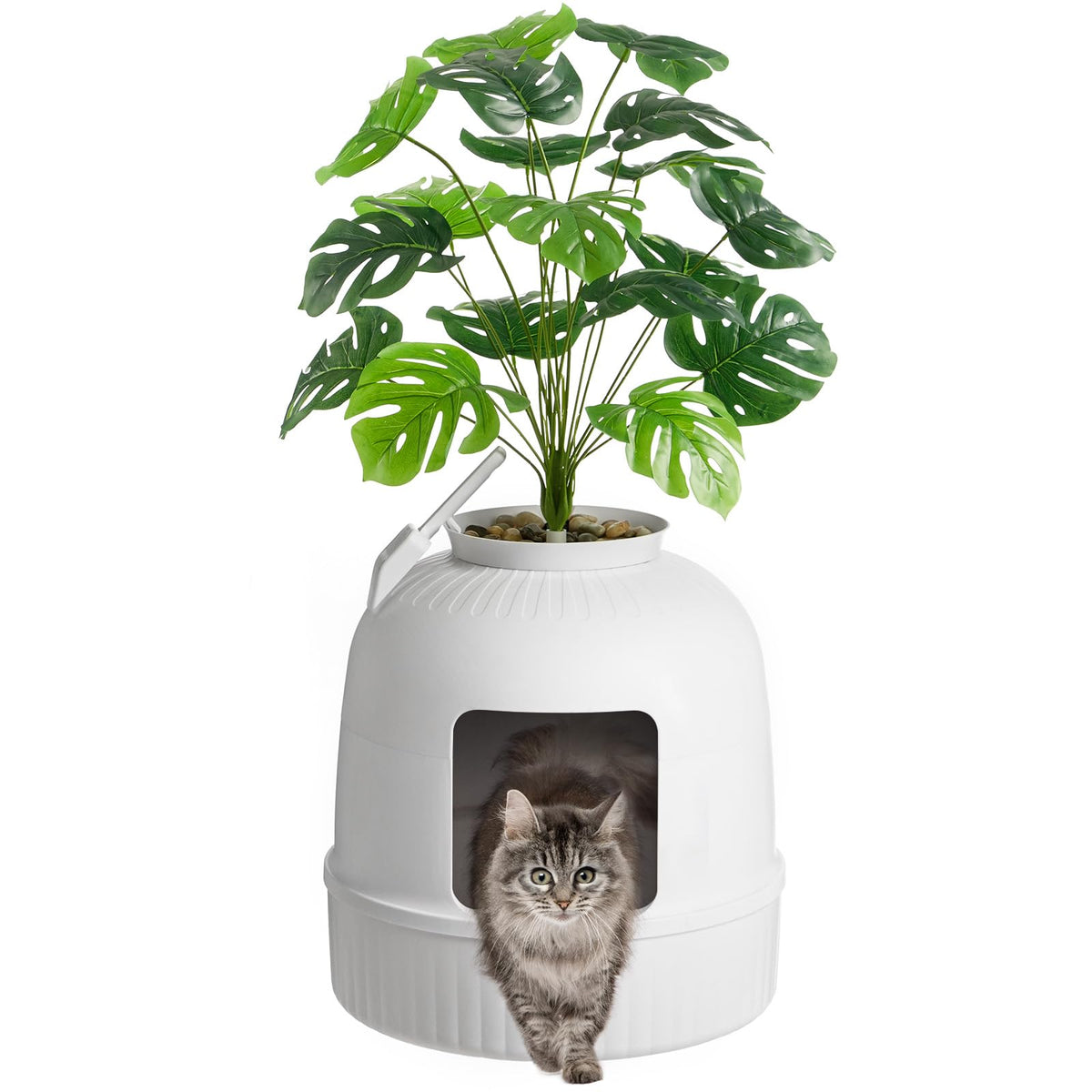Lifewit litière cachée pot-fleur intérieur, design discret et pratique pour chats.