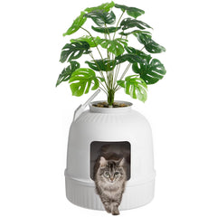 Lifewit litière cachée pot-fleur intérieur, design discret et pratique pour chats.