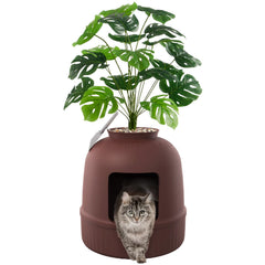 Lifewit cache-pot-litière pour chat avec fleurs décoratives et discrétion
